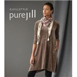NWT J.Jill Pure Jill Velour Dipped Hem Dress